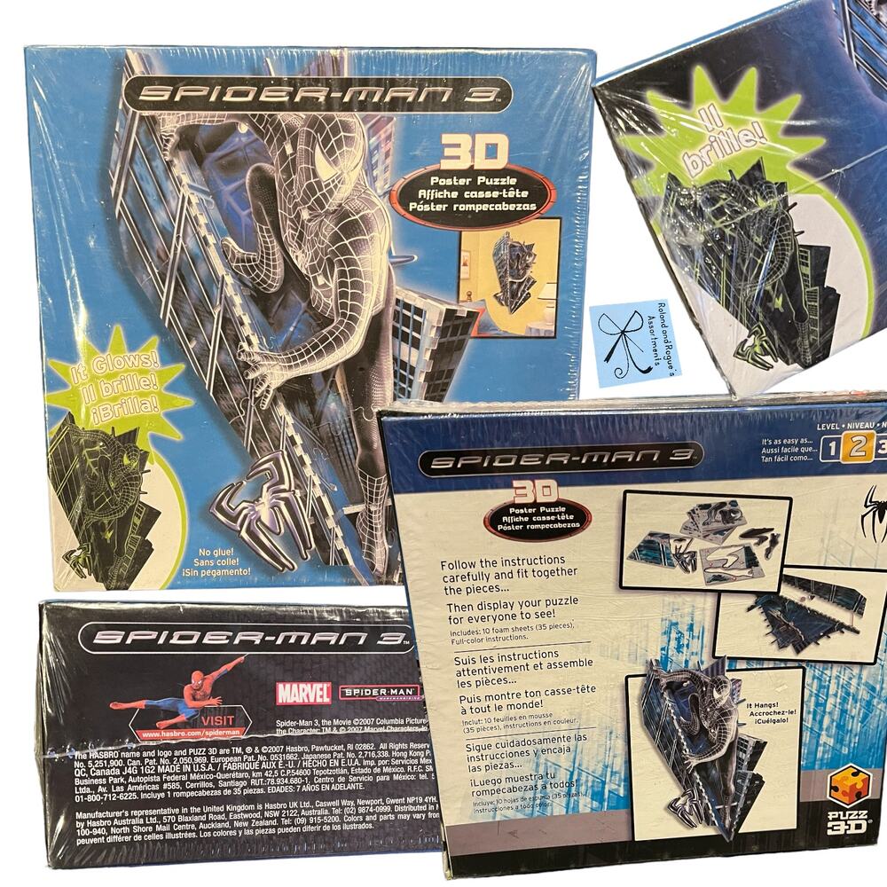 Marvel Spider-man 3 2007 3D Glows-in-the-dark Poster Puzzle Sealed